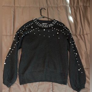 New INC pearl detail sweater